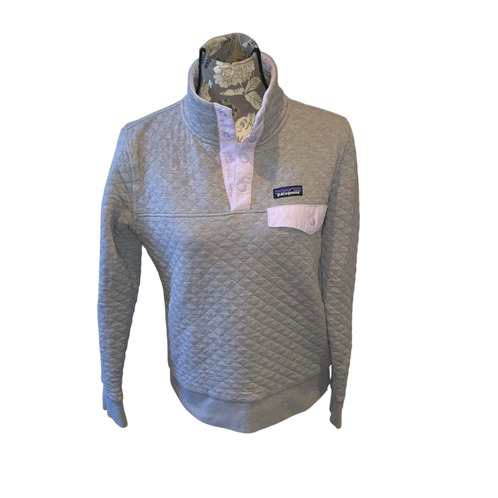 PATAGONIA Light Gray  Snap T Quilted Pullover Cotton size small
